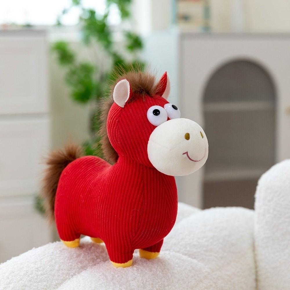 Soft Cartoon Horse Doll Mascot Dolls Horse Doll Ornament Zodiac Pony Figurine Desktop Decoration