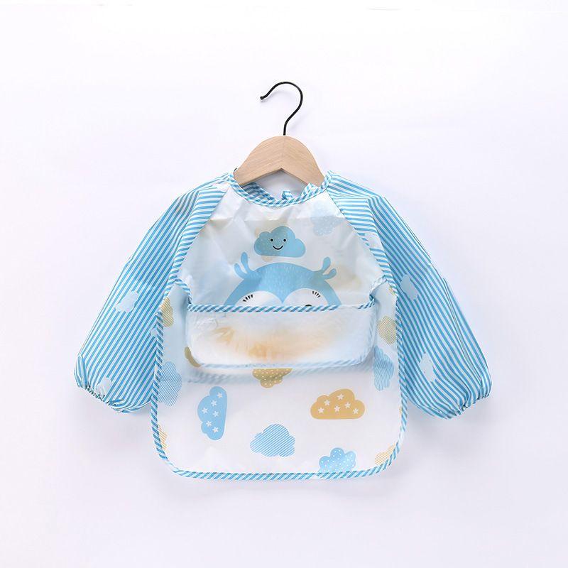 Waterproof Full Sleeve Baby Bibs Children Apron Long Sleeve Feeding Smock Kids Eating Breastplate Infant Scarf Clothing