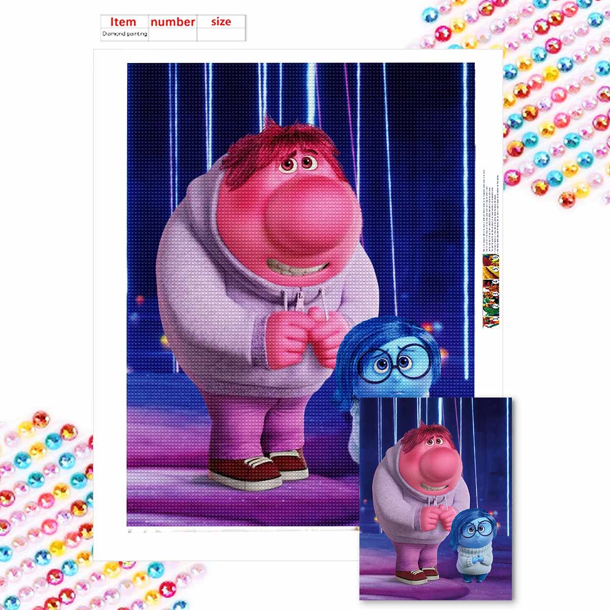 

5D Diy Diamond Painting Little Pink and Little Blue Full Drill Rhinestones Mosaic Embroidery Handmade Products Home Decor Gift Round 20x30cm