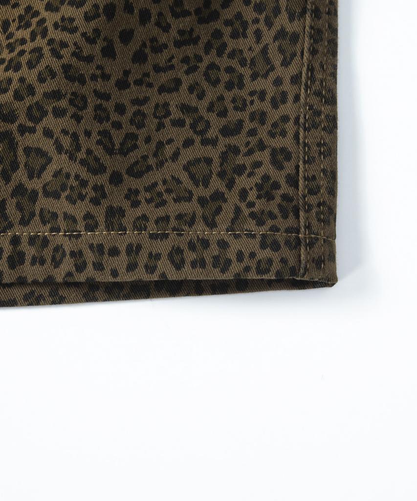 Tonsle Washed Leopard Bermuda Pants Brown