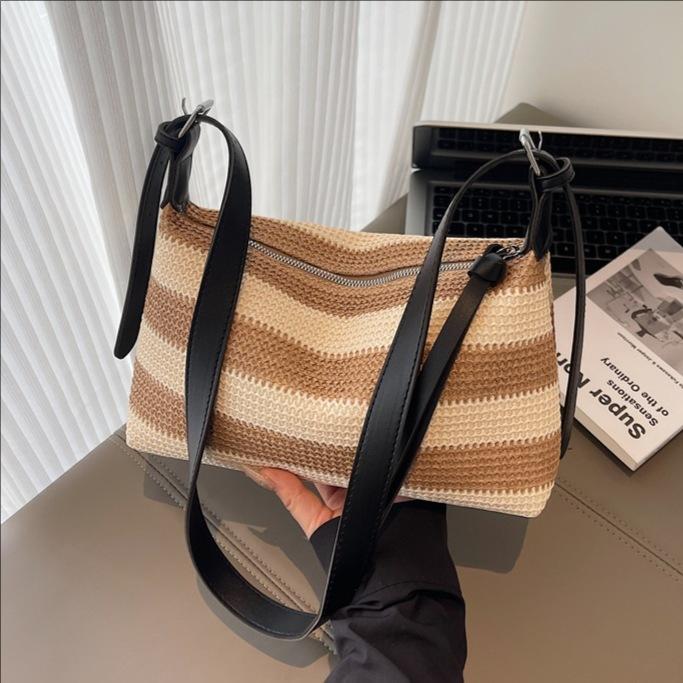 Wucifang Bags Women's Blue New Versatile Portable Underarm Bag Beach Vacation Wind Shoulder Bag Casual Messenger Bag