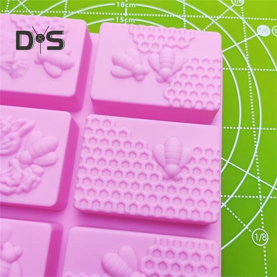 Non Stick Soap Mold Y Reusable Handiwork 3D Rectangle Bee Silicone Pastry Mold