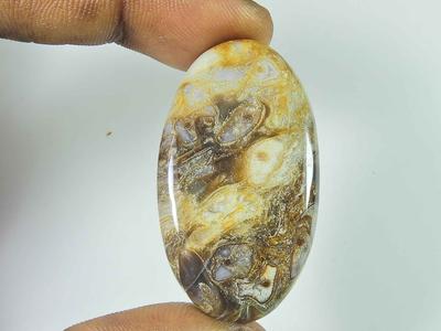 40Cts. Natural Rock Calcite Oval Crystal Cabochon Loose Gemstone 25X44X06MM SK-3421