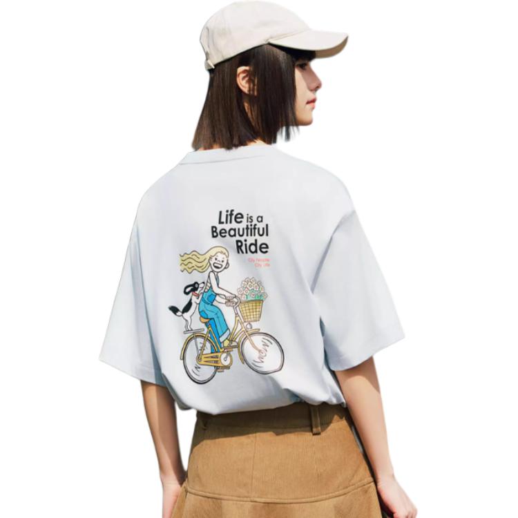 Anta X Zola Artist Collaboration Sports Lifestyle Series Printed Letter Crew Neck Breathable Versatile Short Sleeve T-Shirt Women T-Shirt 962528119-5