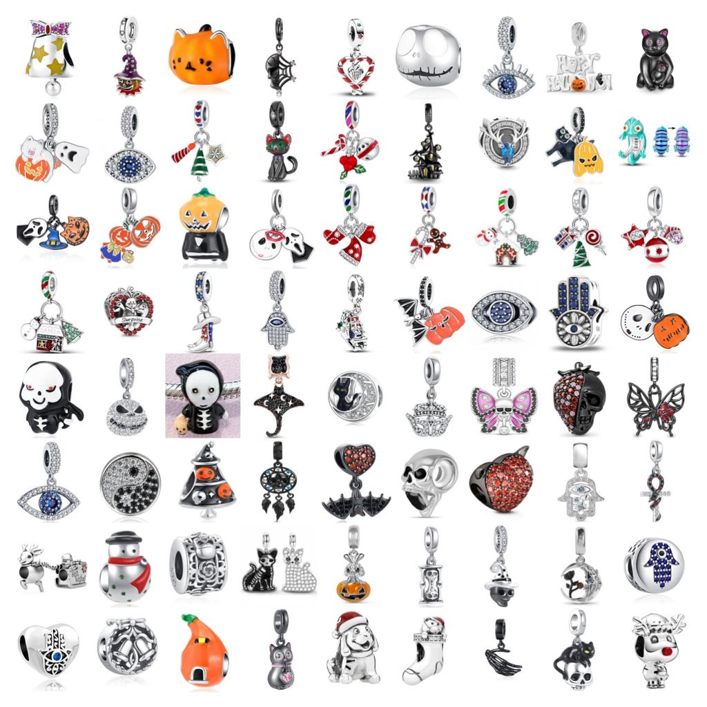 Miedziana dynia Duch Halloween Kapelusz Oczy Motyl Koralik Pasuje do Kobiecej Oryginalnej Bransoletki Biżuteria Na Prezent Bożonarodzeniowy