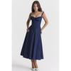 2026 popular summer commuter temperament solid color fashionable high-end suspender dress skirt women