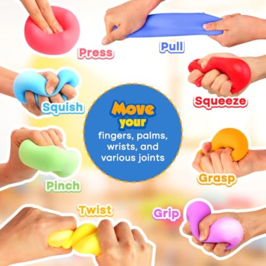 Squishy Fidget Toys For,8Pcs Dough Stress Cube For Stress Relief, Pull Stretch Sensory Squeeze Toys, Classroom Prize Box Toys,