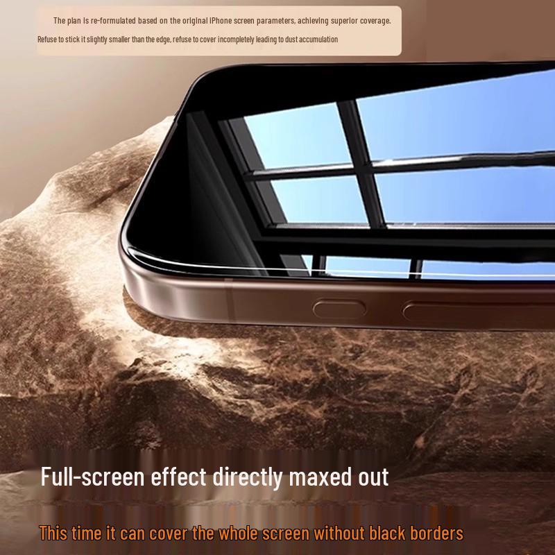 Anti-Peep Tempered Film for Apple 15 Pro Max and iPhone 16 Pro - Dust-Free, Easy Application
