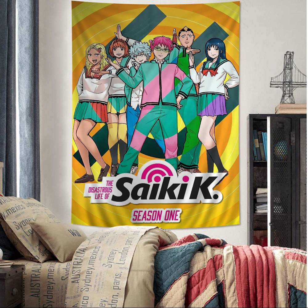 Manga The Disaster Of Nanxiong Saiki K Printed Large Wall Tapestry Art Science Fiction Room Home Decor Decor Blanket