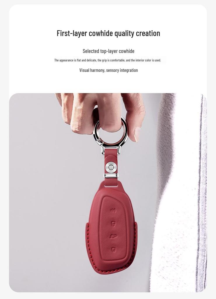 New Generation Haval Big Dog Key Case: Genuine Leather Key Holder for Xiaolong Max, Menglong, New Energy H9, H5
