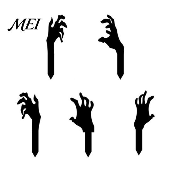 Scary Skeleton Hand Garden Stakes Stake, Halloween Spooky Yard Sign, Party Accessories Acrylic Black Decoration for Lawn Front Outdoor Decorations