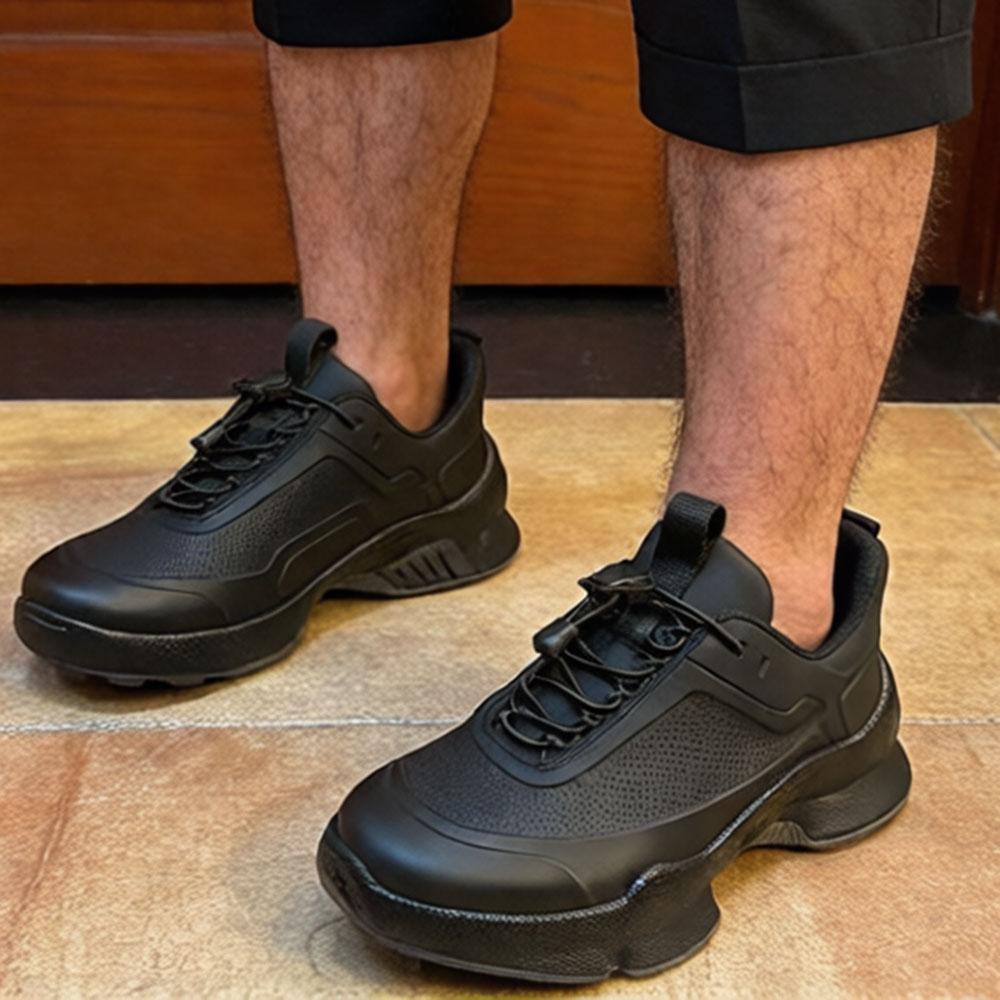 Men's Genuine Leather Business Casual Shoes Casual Dress Sneakers for Men Lace-Up Elegant Style for Formal Occasions