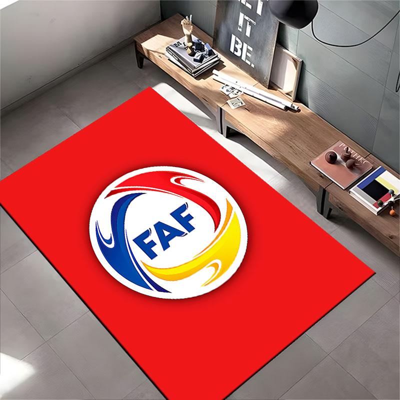 FAF Emblem on Red Carpet suitable as a non-slip mat for the living room or bedroom sofa