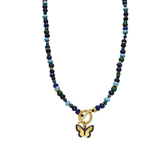 Collier Luxenter avec Lapis lazuli naturel finition or 18k - Arru