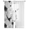 Dandelion Flower Black White Tulle Window Curtains Living Room Silk-like Fabric Yarn Sheer Voile Curtain Bedroom Cooking Area Home Decor Drape