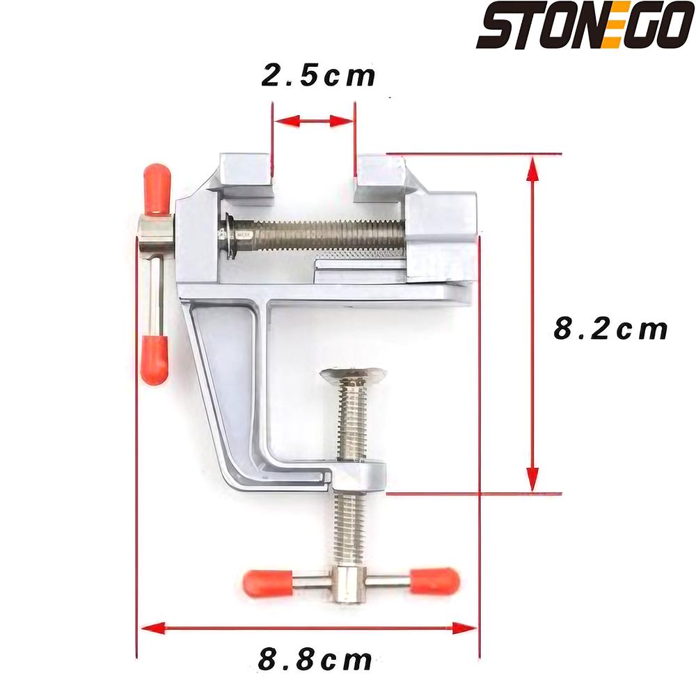 STONEGO 1PC 3.5" Aluminum Mini Bench Vise Table Vise Small Bench Vise DIY Tool Small Vise Small Flat Nose Pliers