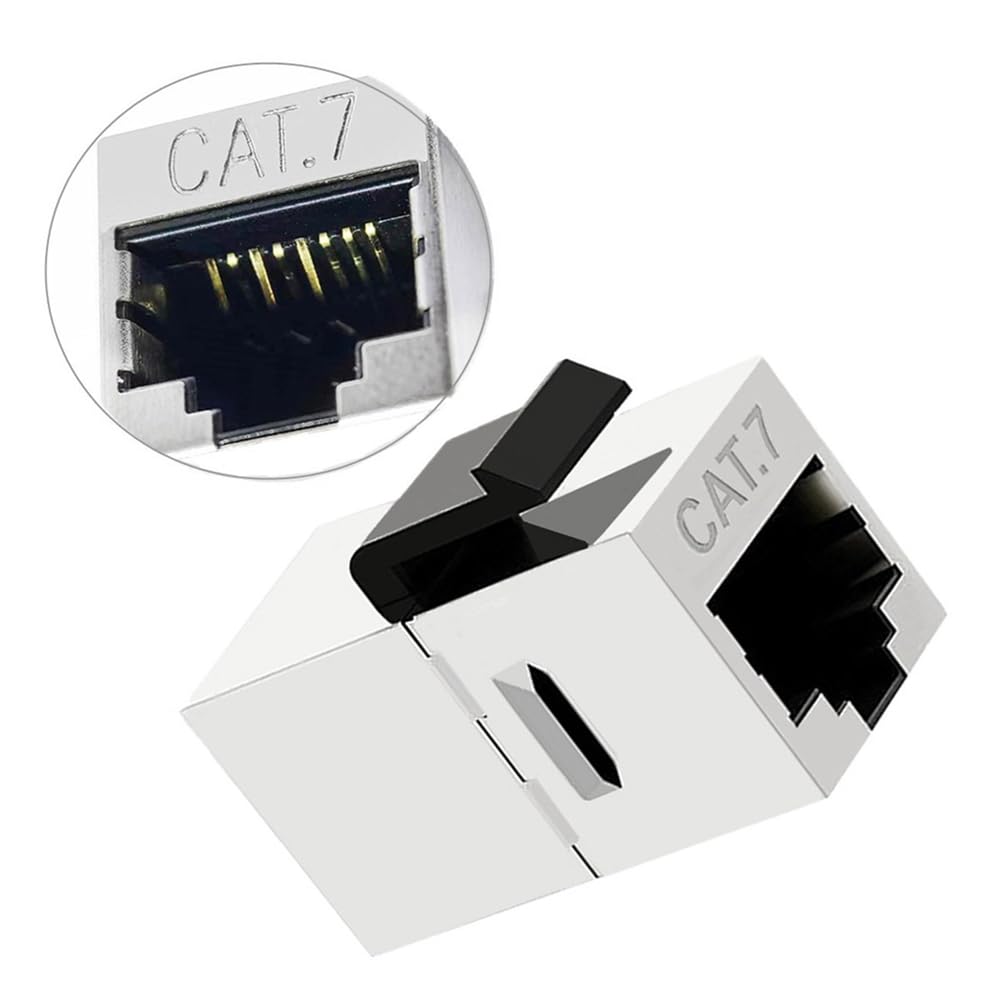 Cablecc 10 Gigabit UTP CAT7 Keystone RJ45 Female to Female 8P8C UTP STP Keystone Inline Coupler Coupler, Shielded,