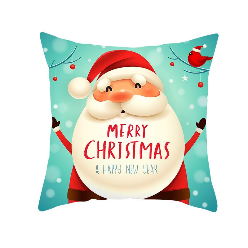Weihnachtsmann Schneemann Elch Kissenbezug Festlich Zuhause Sofa Kissen Kissenbezug