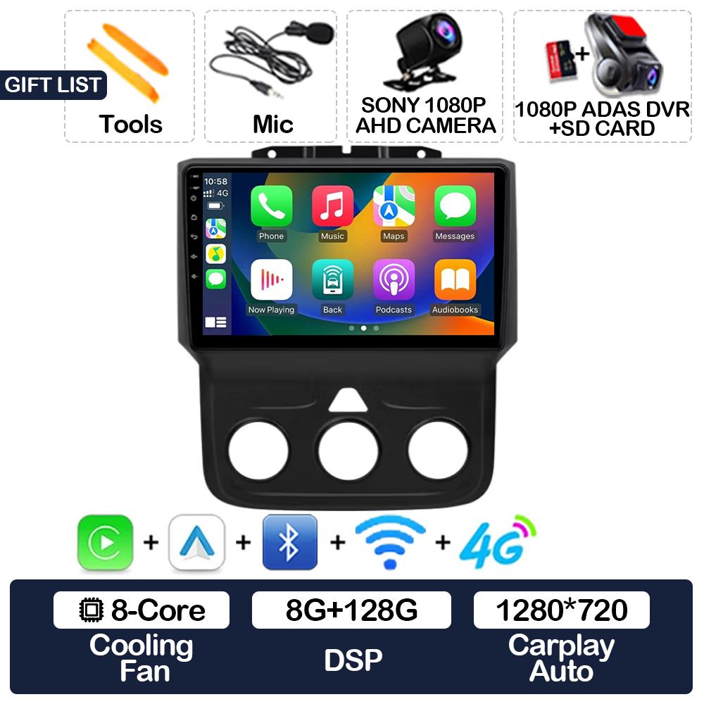 Android 15 Wireless Carplay Auto Car Radio For Dodge Ram 1500 2500 3500 2013 - 2018 Multimedia Video Player 4G WIFI 2DIN QLED BT