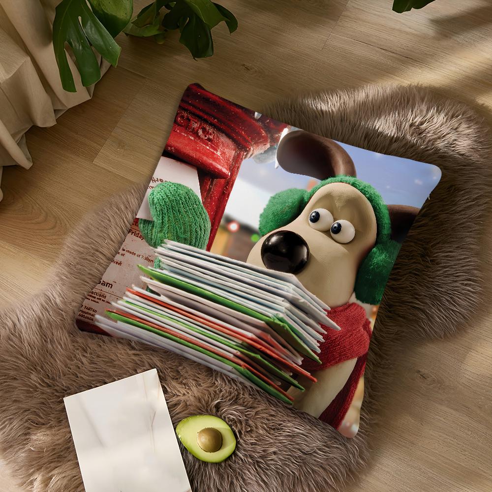 Cartoon W-Wallace-ES and G-Gromit-ES cover Living Room Headboard Office Cushion Bedroom Cushion Sofa Nap Time Pillow Case