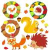 131Pcs Fall Wreath Craft Kit, Autumn Crafts Set, Thanksgiving Art Supplies, Foam Craft Kit,Hedgehog Craft Set, Felt Craft Kit
