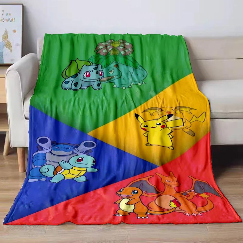 31 Style Anime Pokémon Charizard Cartoon Flannel Blanket for Sofa Home Sofa Student Blankets Children Student Nap Girl Kids Gift