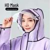 Unisex Stormproof Cycling & Hiking Rain Cape with Double Hood Brim - One-Piece Design