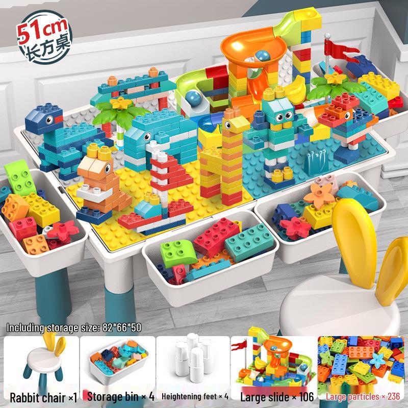 Children's Multifunctional Building Block Table for Early Education and Brain Training