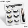 New 3 Pairs Normal Magnetic Eyelashes 5 Magnet 3D Mink Eyelashes Set With Eyeliner Tweezers Natural False LashesMakeup