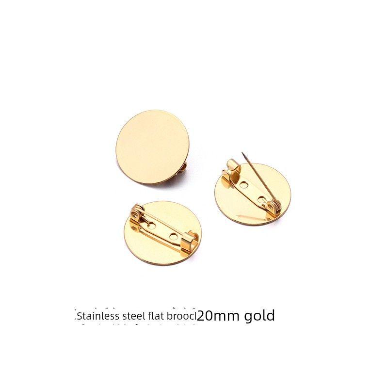 

304 Нержавеющая сталь Улучшенная Утолщенная Основа для броши Поддержка Титановая сталь Значок Безопасная булавка Брошь Булавка Ручной работы DIY Украшение Аксессуары Golden 20mm 1]