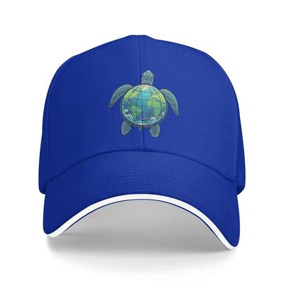 Funny Earth Day  Save The Earth Sea Turtle Baseball Cap Fashion Sandwich Cap For Unisex Women Adjustable Dad Hat Outdoor