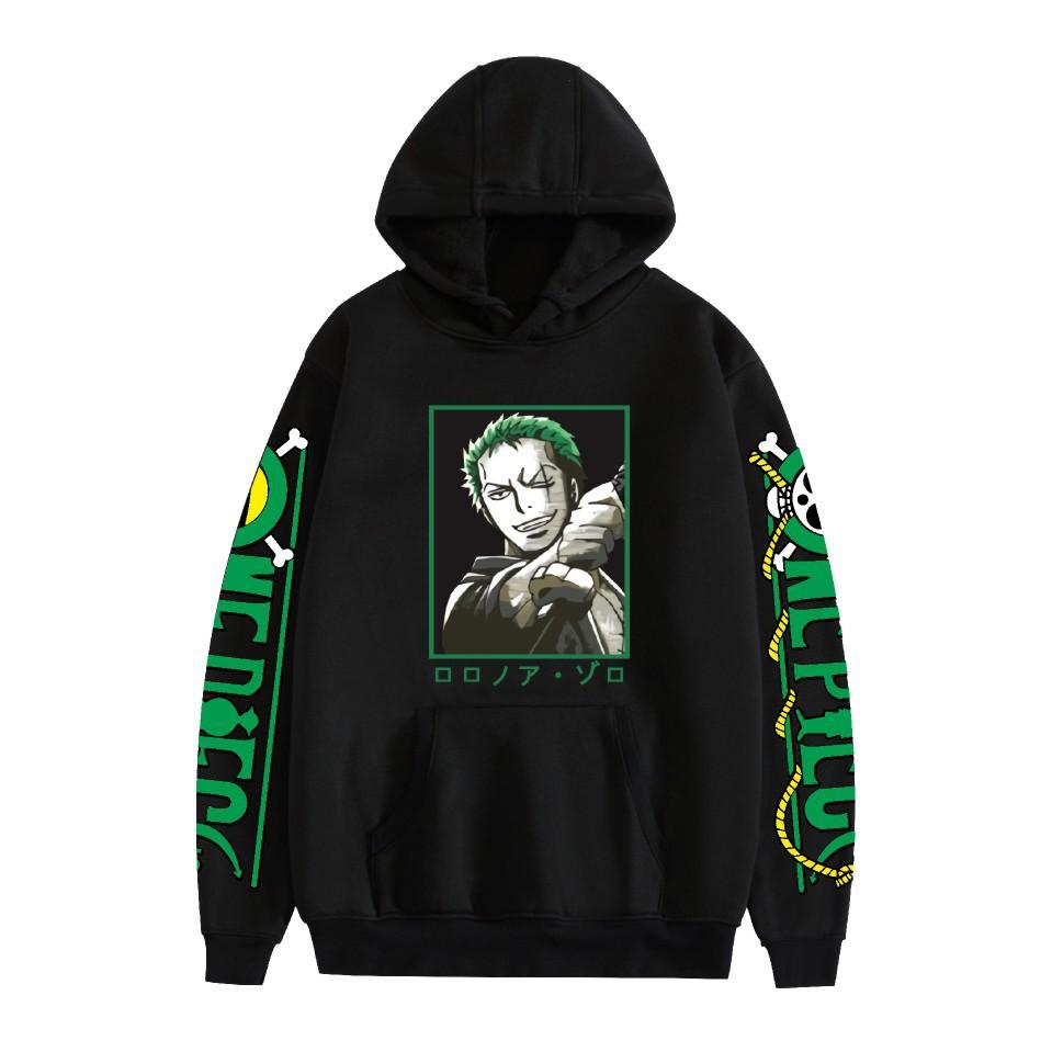 

Fashion Unisex Casual ONE PIECE Anime Costume Pullovers Hoodies Sweatshirt XS чёрный