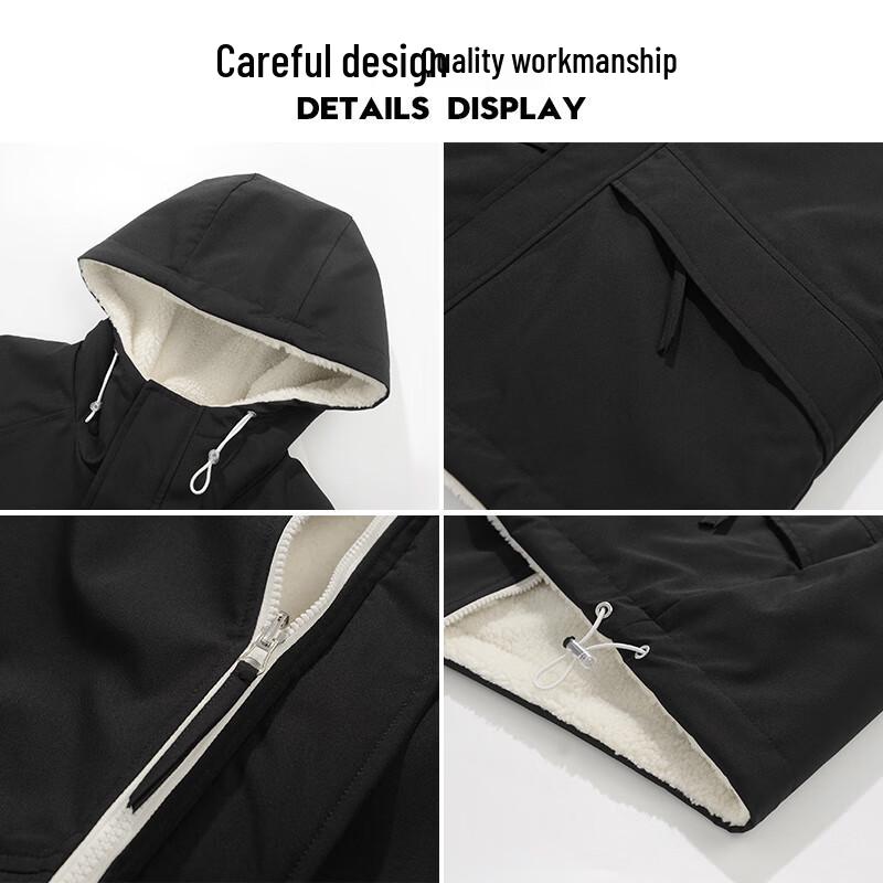 EASTERN CAMEL Unisex Reversible Fleece Lined Hooded Winter Jacket