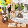 4/5 Piece Printed Easter Wooden Rabbit Ornament With Bowknot Standing Bunny Ornament  Shop