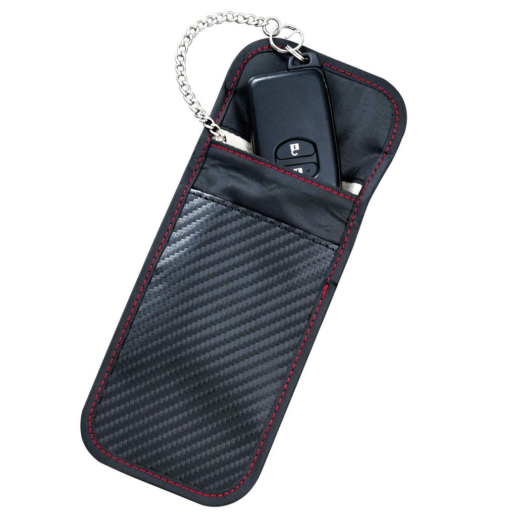 Seiwa WA45 Funkwellenblockierende Tasche, Smart Key Hülle, Relay-Angriff, Schwarz, Carbon, S Größe