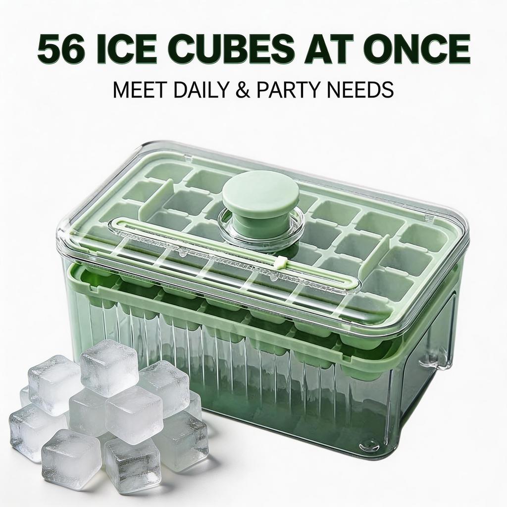 Press Type Ice Cube Tray With Storage Box Ice Maker Ice Box Ice Bucket Mould Fast Freeze Large Capacity For Beer Kitchen Gadget