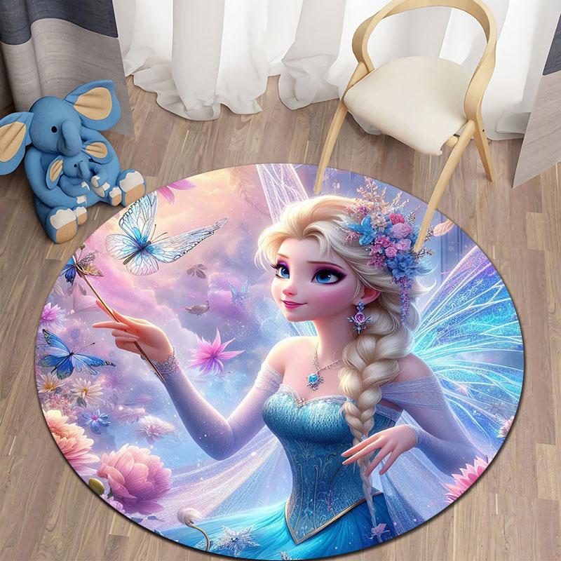 

Anna and Elsa Print Round Rug, Suitable for Decorating Living Rooms, Bedrooms, Tables, Chairs, Sofas, Etc. 80cmx80cm