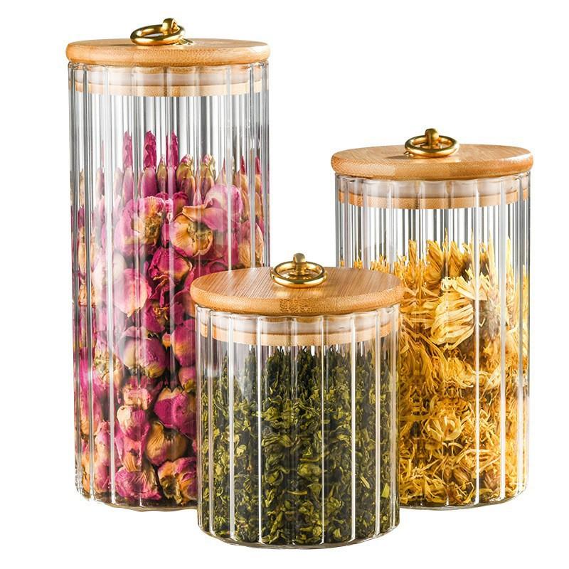 Japanese glass sealed jar, condiment sealed jar, food flower tea jar, household storage jar, pepper melon seed storage jar