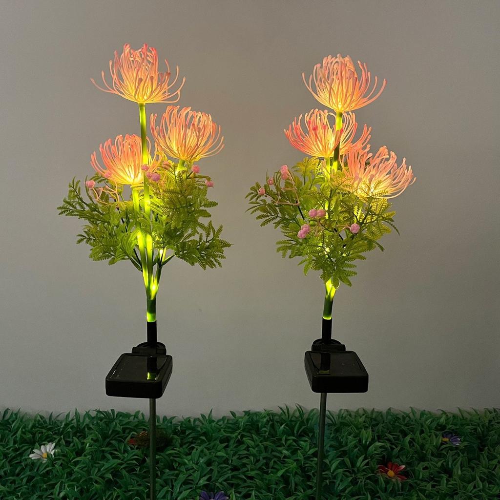Solar Garden Light Strip with Luminous Flowers and Stems, Upgraded Solar Panel Outdoor Decorative Lanterns, High-quality Courtyard Lighting