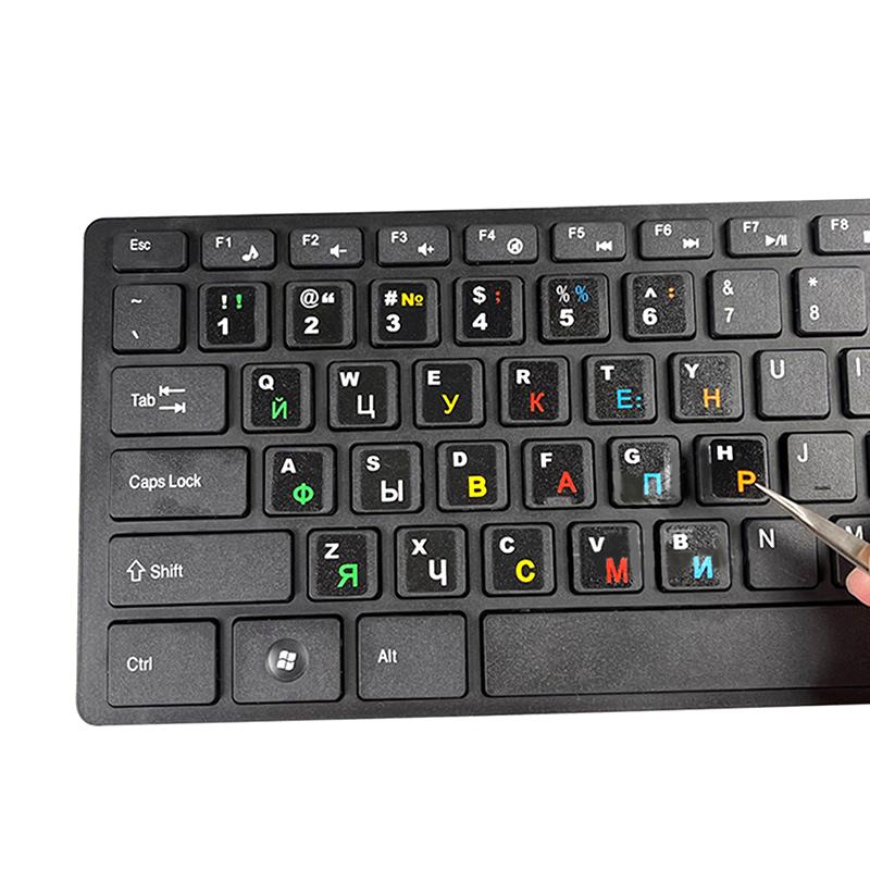 1ks černé samolepky na klávesnici ruská abeceda pro počítač PC ochrana proti prachu Laptop Diy příslušenství