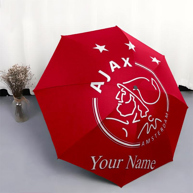 1 PC Automatic Folding Umbrella - AFC Ajax Custom Name Pattern, Portable & Foldable Design with 8 Ribs, Christmas Birthday Gifts