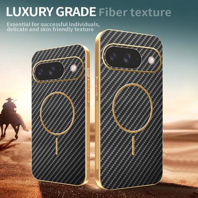 For Google Pixel 11 11 Pro 11 ProXL 10 10 Pro  Electroplated Carbon Fiber Magnetic Fingerprint-resistant Shockproof Phone Case