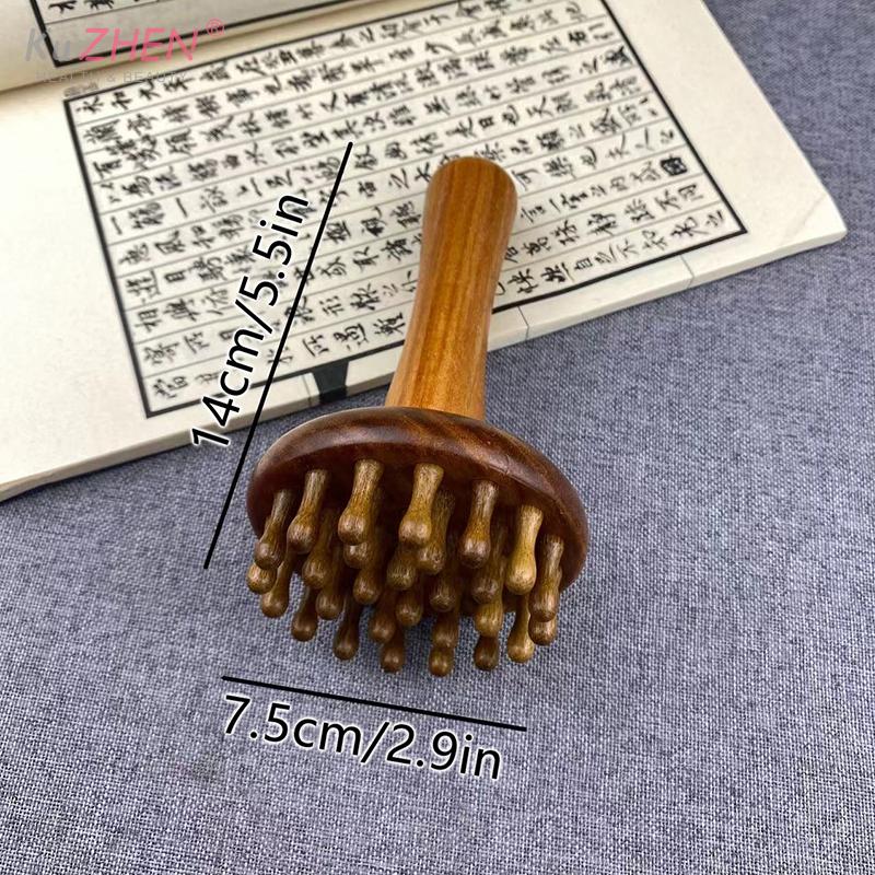 1pcs Portable Sandalwood Gua Sha Massage Brush Head Neck Abdominal Leg Body Meridian Massager Wooden Massage Tools