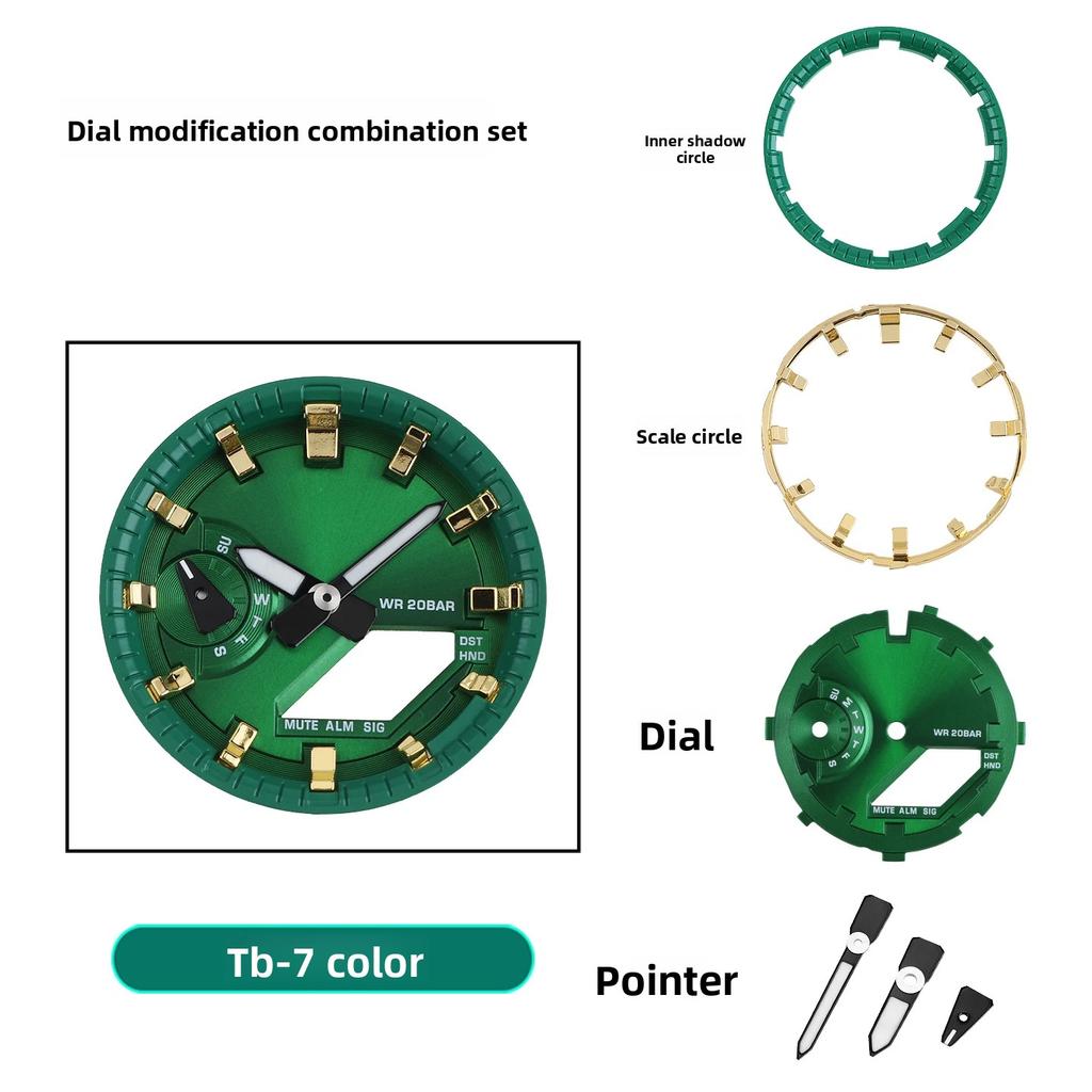 GA2100 watch Accessories Mod kit For Casio G-shock GA-2100 2110 Watch Scale Ring Metal dial Set | Steel case rubber strap Parts