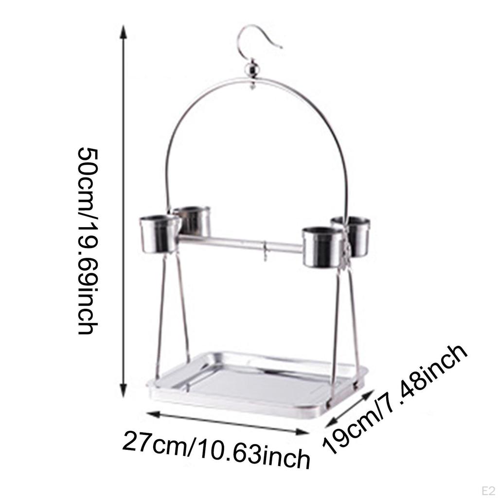Kuş Kafesi Evcil Hayvan Papağan Oyun Alanı Eğitim Standı Aktivite Oyuncağı Askılı Kanca Masa Üstü