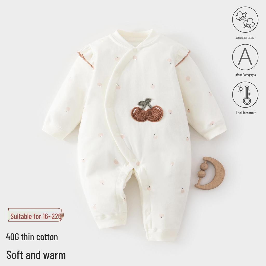 Neugeborenen-Strampler aus reiner Baumwolle - Atmungsaktiver Baby-Overall für Frühling & Herbst mit Schmetterlings-Design