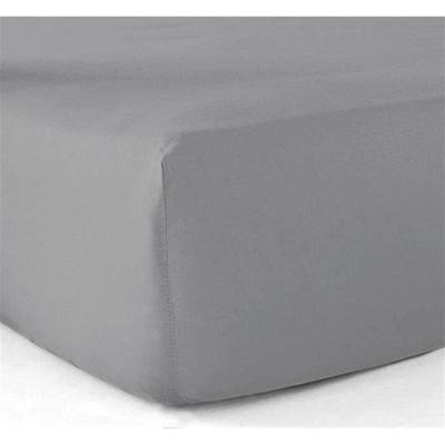 Fitted Sheet - Polycotton - 140x190 Cm - Grey - 57 Threads/cm2 - Washable Up To 60°