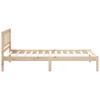 Brown Bed Frame with Headboard 75 x 190 cm Solid Pine Wood