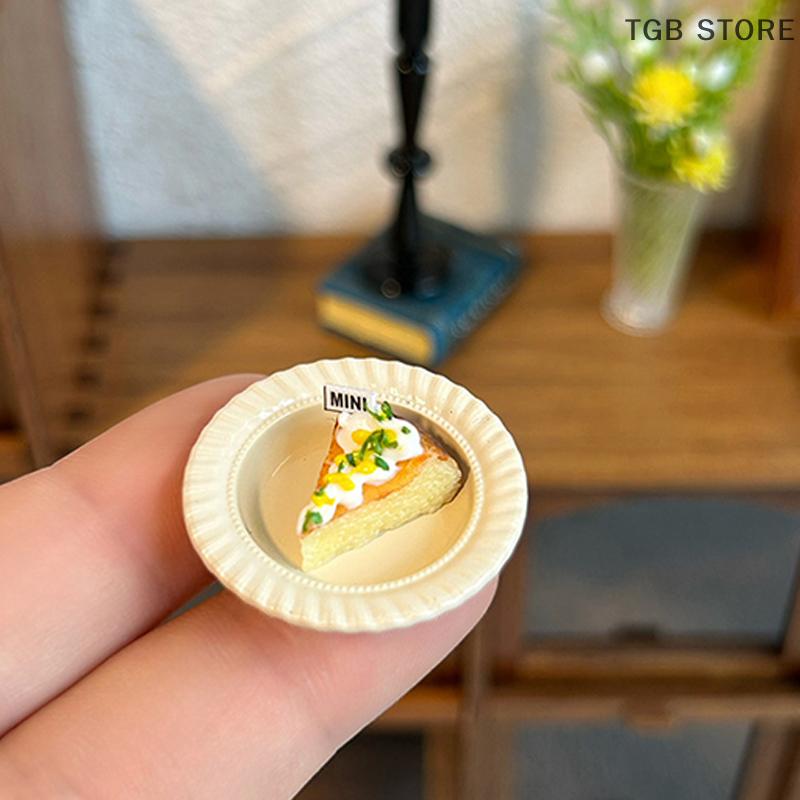 3Pcs Miniature Western Cuisine Plate Dollhouse Kitchen Simulation Food Plate DIY Mini Decoration Accessories For Toys
