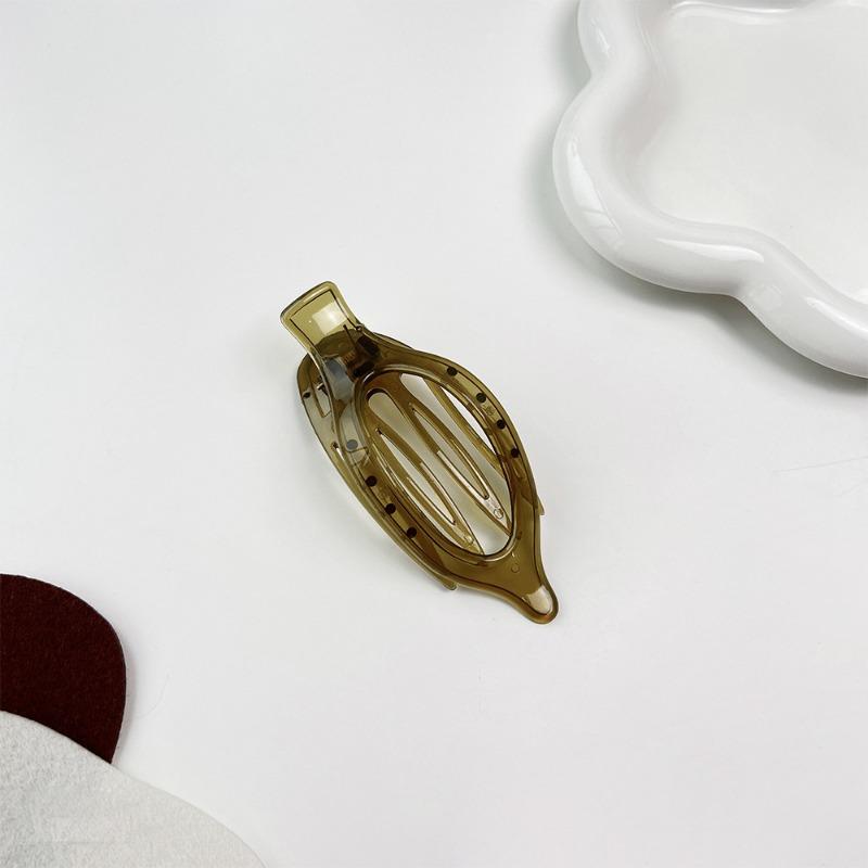 

Oval Matte Claw, Laid-back Style Back of The Head Updo Shark Clip Ponytail Large Duckbeak Clip Hair Accessory Jelly green